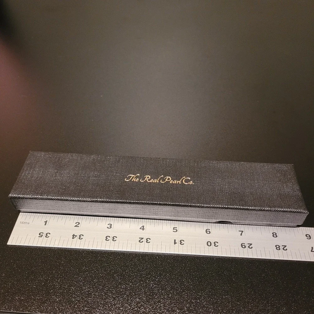The Real Pearl Co. Rectangular Jewelry Gift‎ Box, Black Gold